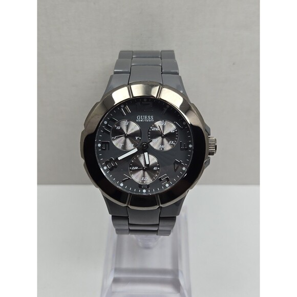 Guess Gray WaterPro 50M Day Date 41mm Quartz Watch U10070G1 New Battery main image 8